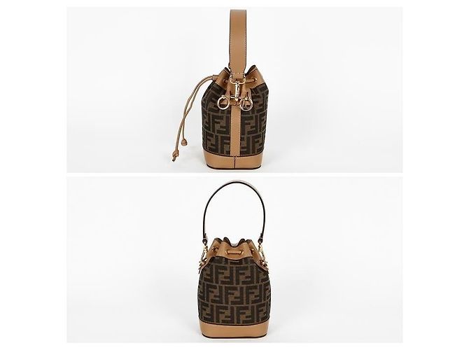 Fendi Mini borsa a tracolla in tessuto Montrezzo FF Marrone - vista 10