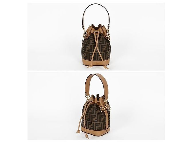 Fendi Mini borsa a tracolla in tessuto Montrezzo FF Marrone - vista 2
