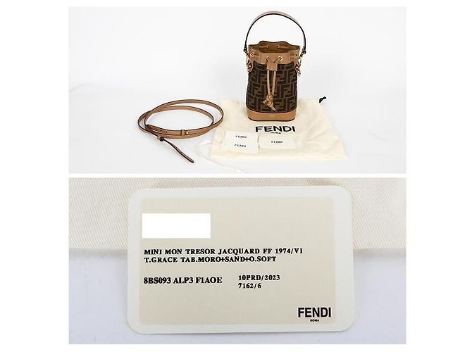 Fendi Mini borsa a tracolla in tessuto Montrezzo FF Marrone - vista 7