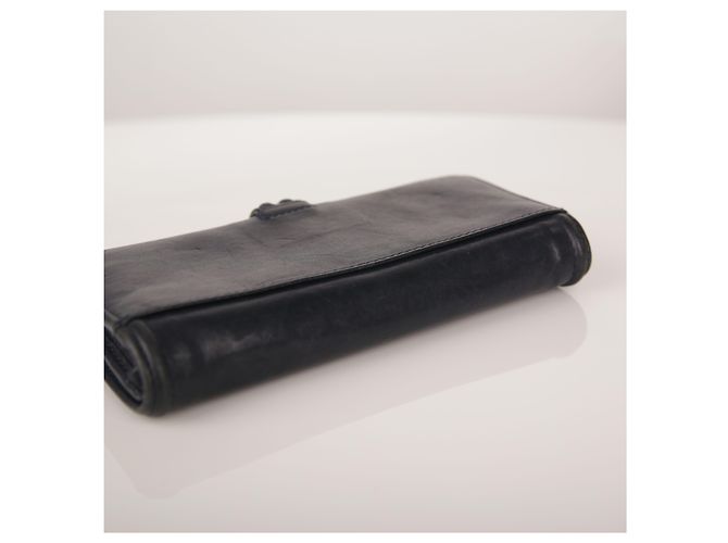 Givenchy Navy Leather Long Wallet Blue - view 3