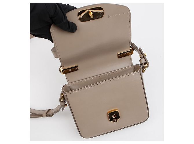 Chloé Mini Borsa a Tracolla Crossbody con Logo Marrone - vista 7