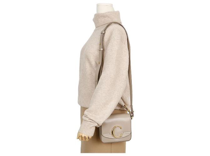 Chloé Mini Borsa a Tracolla Crossbody con Logo Marrone - vista 9