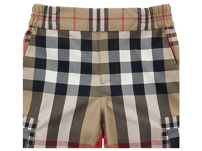 Burberry Pantaloni cargo Gordon in cotone a quadri contrastanti Multicolore - vista 3
