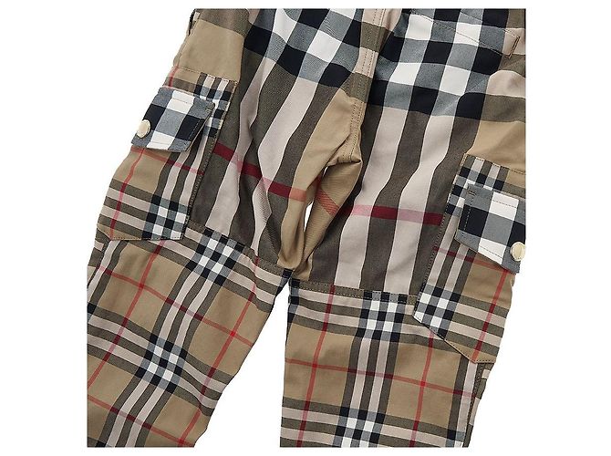 Burberry Pantaloni cargo Gordon in cotone a quadri contrastanti Multicolore - vista 8