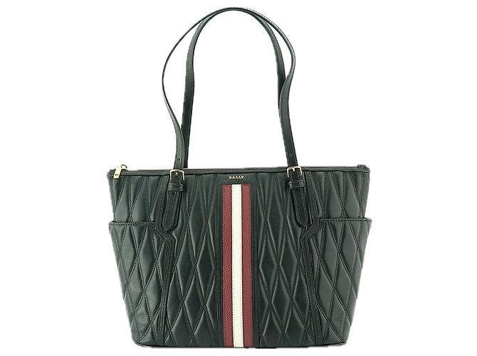 Bally Nova bolsa de ombro feminina Damira QT em couro acolchoado preto Medium Shopper - vista 3