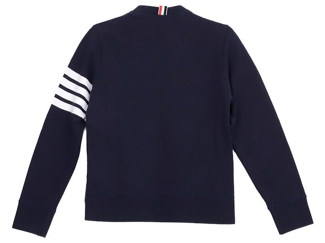 Thom Browne Classic Engineered Sweatshirt mit diagonalen Streifen für Herren Navy Blau - Ansicht 2