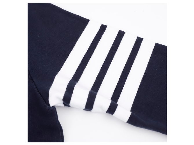 Thom Browne Classic Engineered Sweatshirt mit diagonalen Streifen für Herren Navy Blau - Ansicht 4