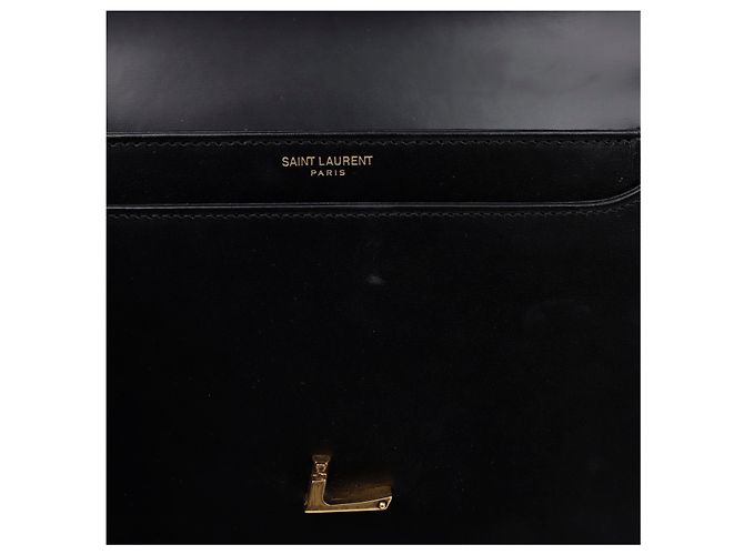 Saint Laurent Borsa a tracolla Sorellino Medium Black con finiture dorate Nero - vista 12