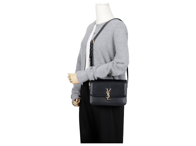 Saint Laurent Borsa a tracolla Sorellino Medium Black con finiture dorate Nero - vista 14