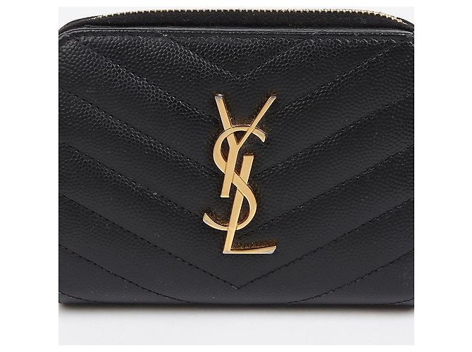 Saint Laurent Cartera redonda compacta Negro - vista 2