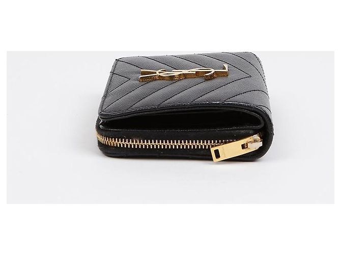 Saint Laurent Cartera redonda compacta Negro - vista 4