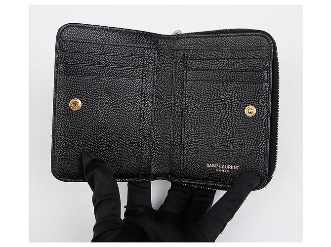 Saint Laurent Cartera redonda compacta Negro - vista 7