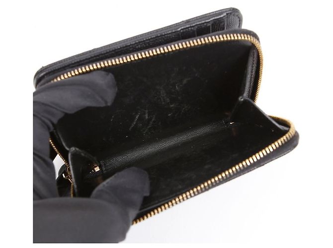 Saint Laurent Cartera redonda compacta Negro - vista 8