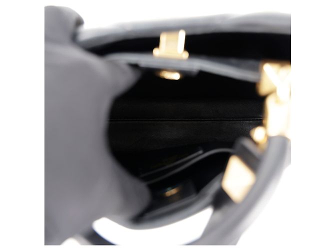 Valentino Roman Stud Small Nappa Leder Handtasche Schwarz - Ansicht 12