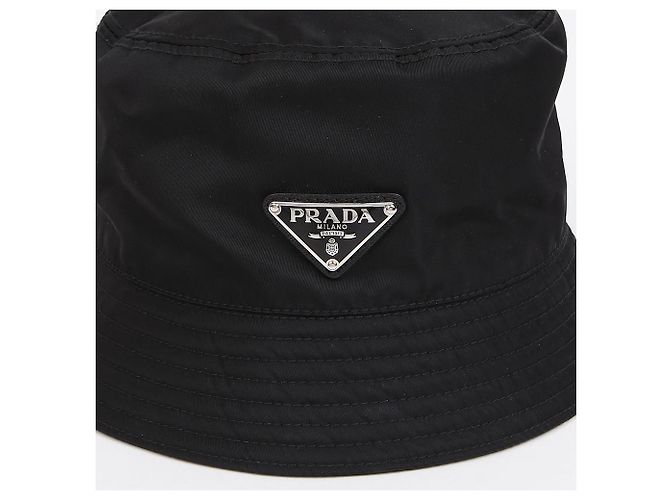 Prada Re-Nylon Bucket Hat mit Triangle Logo Schwarz - Ansicht 3