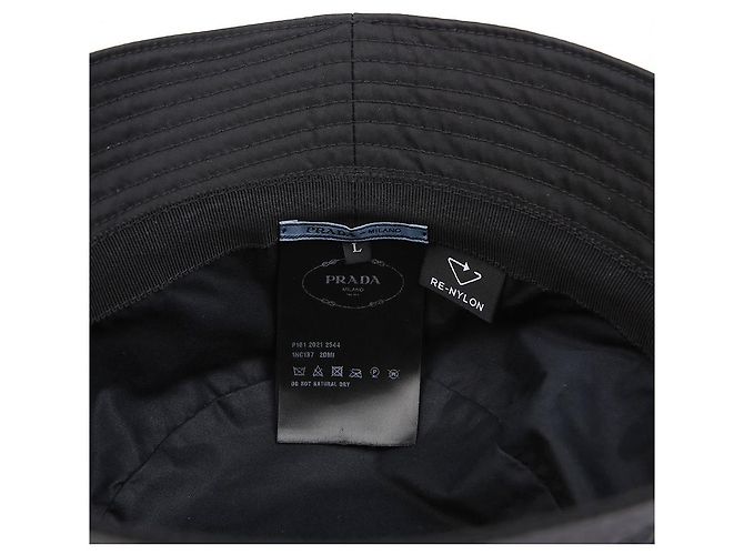 Prada Re-Nylon Bucket Hat mit Triangle Logo Schwarz - Ansicht 6