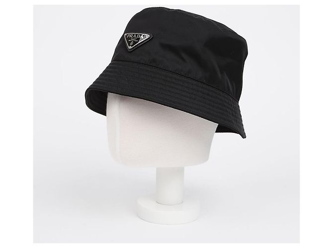 Prada Re-Nylon Bucket Hat mit Triangle Logo Schwarz - Ansicht 8