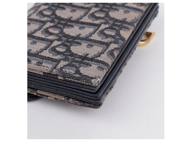 Dior Cartera acordeón Saddle en jacquard Oblique Azul - vista 11