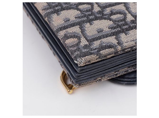 Dior Cartera acordeón Saddle en jacquard Oblique Azul - vista 12