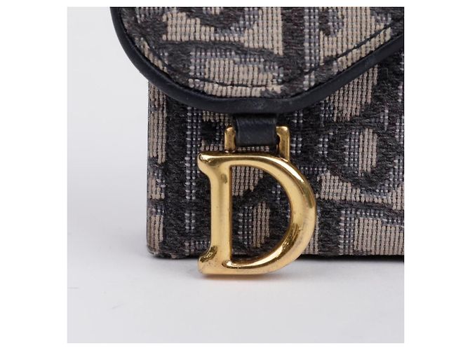 Dior Cartera acordeón Saddle en jacquard Oblique Azul - vista 2