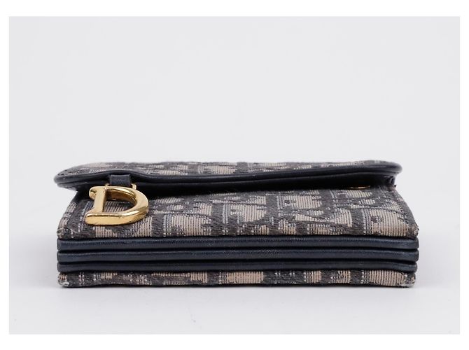 Dior Cartera acordeón Saddle en jacquard Oblique Azul - vista 6