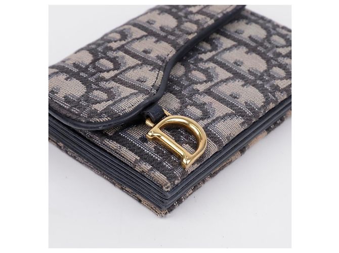 Dior Cartera acordeón Saddle en jacquard Oblique Azul - vista 8