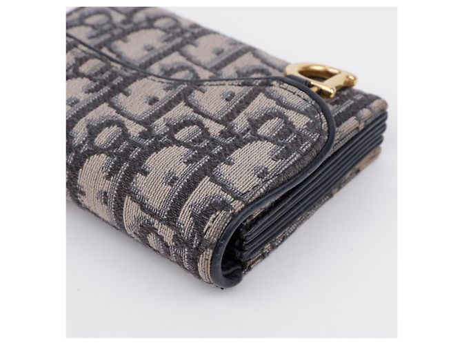 Dior Cartera acordeón Saddle en jacquard Oblique Azul - vista 9
