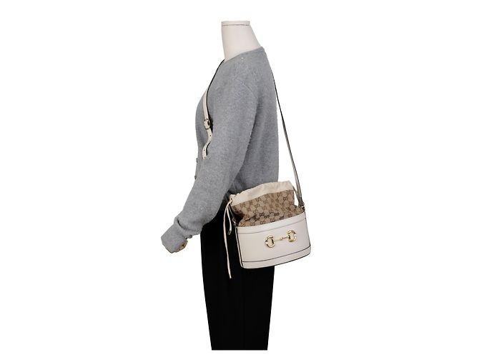 Horsebit 1955 Gucci Horsebit Bucket Bag Weiß - Ansicht 12