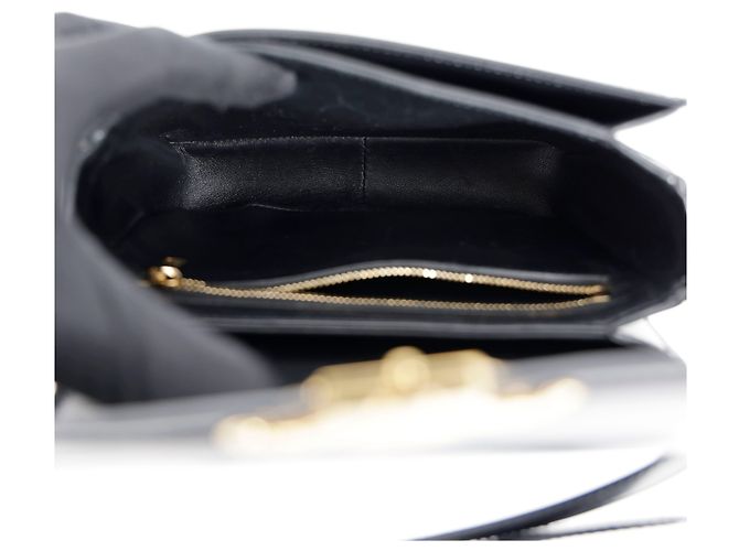 Céline Bolso de hombro Tin Triope para mujer en piel de becerro brillante negro - vista 10