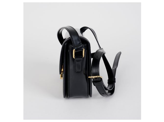 Céline Bolso de hombro Tin Triope para mujer en piel de becerro brillante negro - vista 2