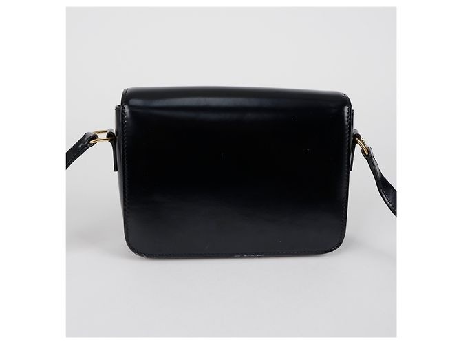 Céline Bolso de hombro Tin Triope para mujer en piel de becerro brillante negro - vista 3
