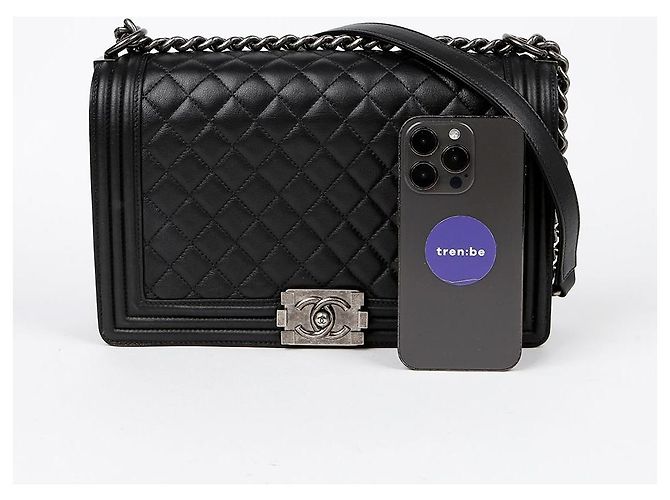 Chanel Borsa a tracolla Boy Large per ragazzo Nero - vista 9