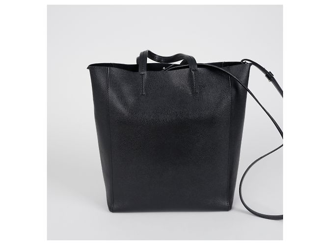 Céline Vertikaler kleiner Leder-Cabas Schultertasche Schwarz - Ansicht 5