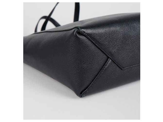 Céline Vertikaler kleiner Leder-Cabas Schultertasche Schwarz - Ansicht 7