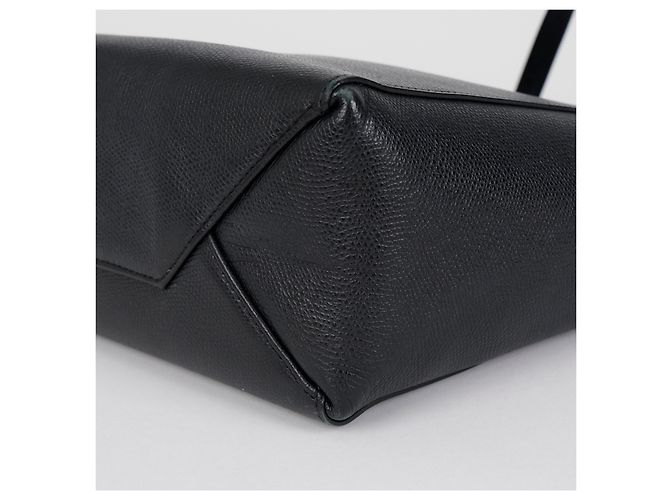 Céline Vertikaler kleiner Leder-Cabas Schultertasche Schwarz - Ansicht 9