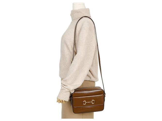 Horsebit 1955 Gucci Piccola borsa a tracolla Horsebit Marrone - vista 9