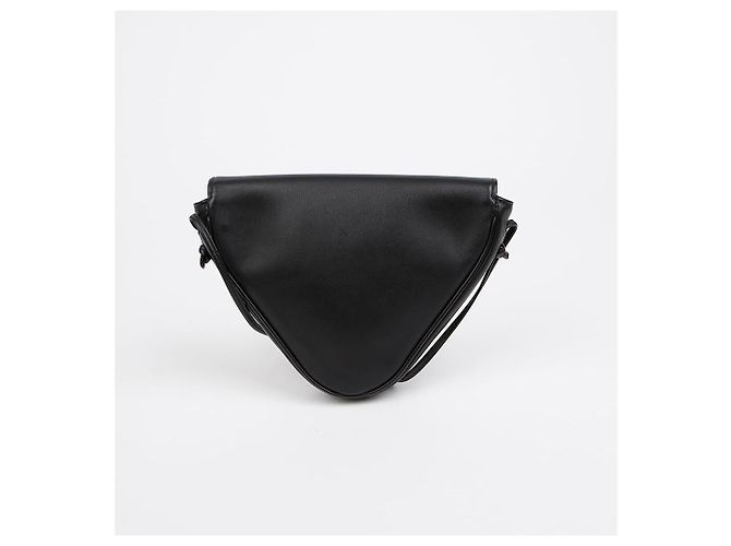 Céline Borsa a tracolla in pelle con logo stampato Triangle Nera - vista 3