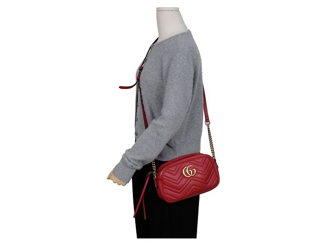 Gucci Borsa a tracolla GG Marmont Small Rossa - vista 16