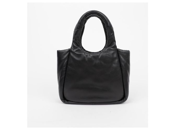 Prada Bolsa Tote de couro napa acolchoado macio preto - vista 3