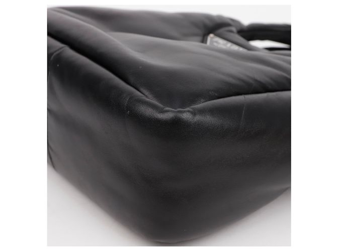 Prada Bolsa Tote de couro napa acolchoado macio preto - vista 9