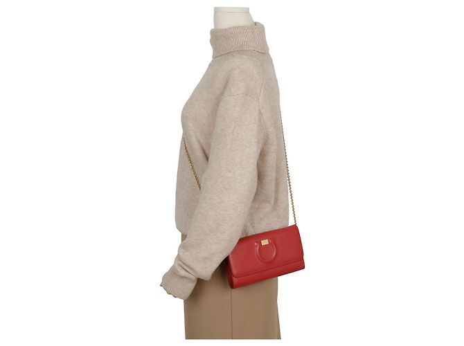 Salvatore Ferragamo Borsa a tracolla portafoglio Gancini Rossa Rosso - vista 14
