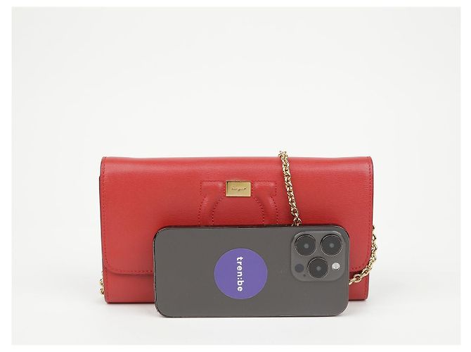 Salvatore Ferragamo Borsa a tracolla portafoglio Gancini Rossa Rosso - vista 8