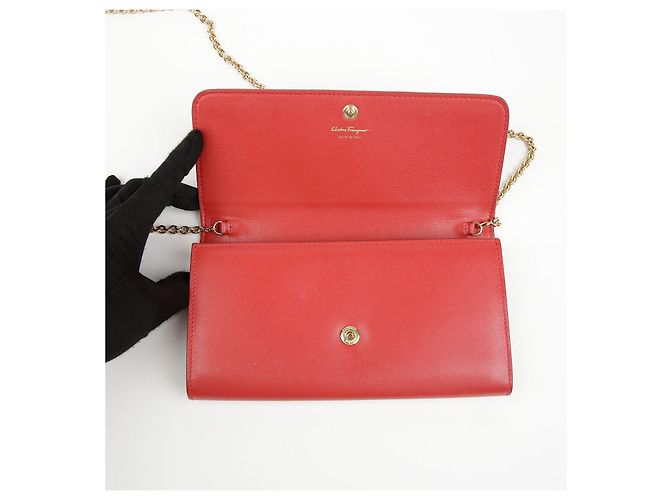 Salvatore Ferragamo Borsa a tracolla portafoglio Gancini Rossa Rosso - vista 9