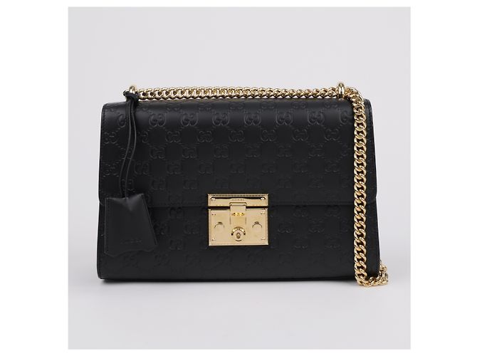 Gucci Borsa a tracolla in pelle Padlock Medium Nera Nero - vista 2