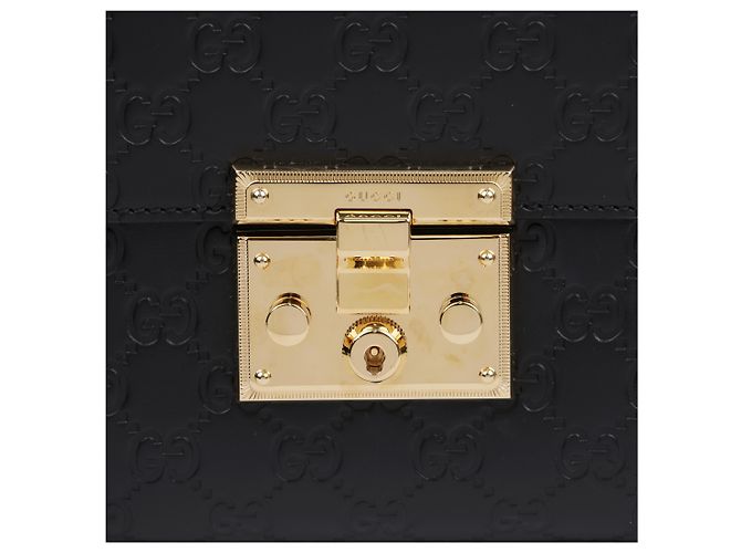 Gucci Borsa a tracolla in pelle Padlock Medium Nera Nero - vista 3