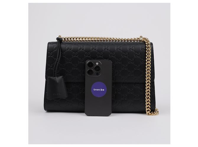 Gucci Borsa a tracolla in pelle Padlock Medium Nera Nero - vista 9