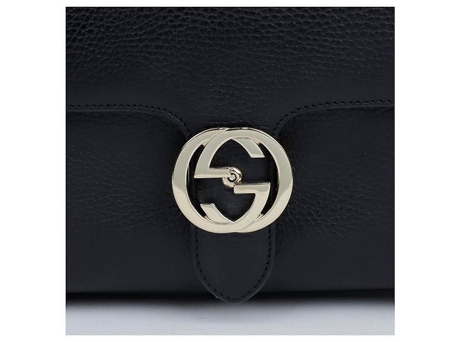 Gucci Interlocking Leather Top Handle Chain Shoulder Bag Schwarz - Ansicht 2