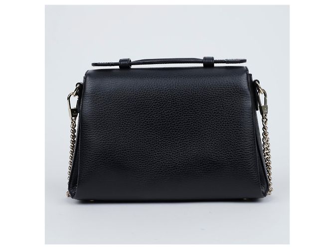 Gucci Interlocking Leather Top Handle Chain Shoulder Bag Schwarz - Ansicht 3