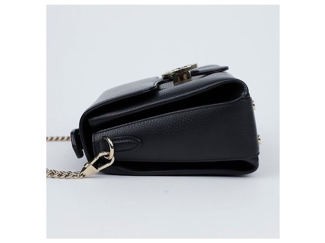 Gucci Interlocking Leather Top Handle Chain Shoulder Bag Schwarz - Ansicht 4