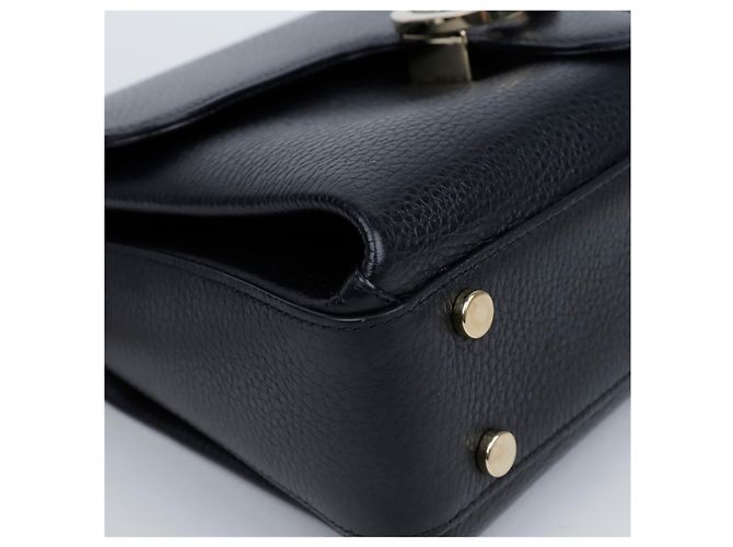 Gucci Interlocking Leather Top Handle Chain Shoulder Bag Schwarz - Ansicht 5